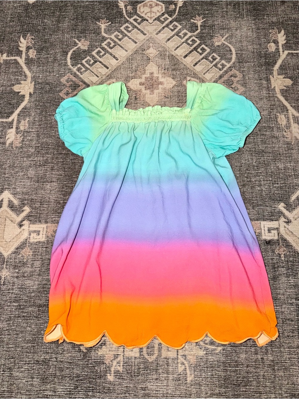 Beach Riot Girls Rainbow Ombre Tie-Dye Dress in Mint, Blue, Purple, Pink, Orange